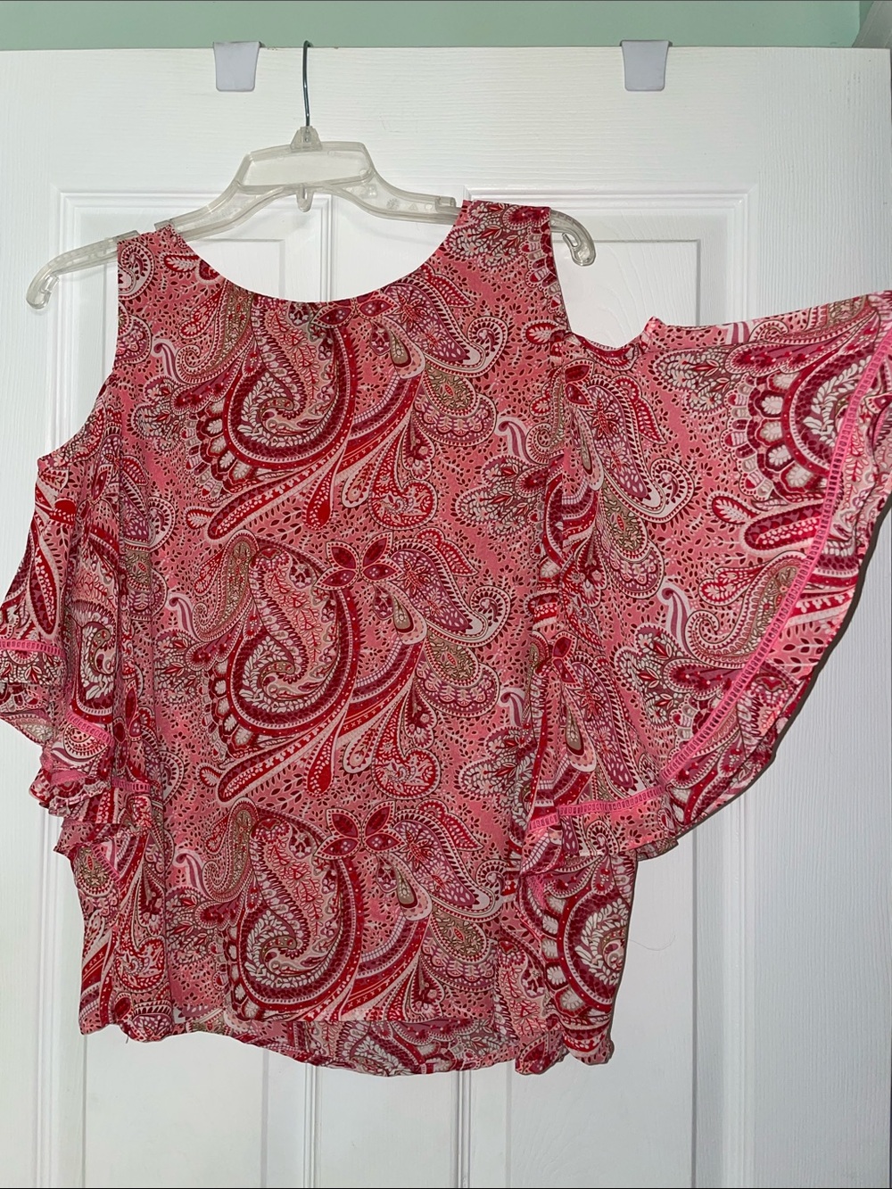 i jeans by Buffalo Pink Paisley Cold-Shoulder Blouse